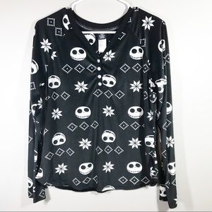 The Nightmare Before Christmas black pajama top